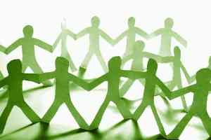 Personen im Kreis Scherenschnitt